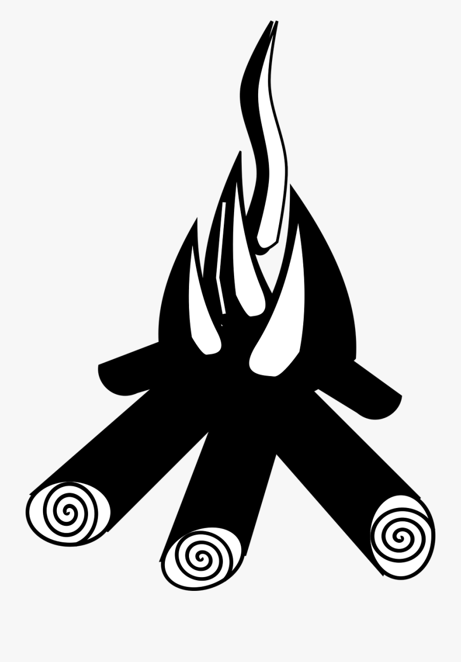 Flower,leaf,monochrome Photography - Campfire Black And White Png, Transparent Clipart