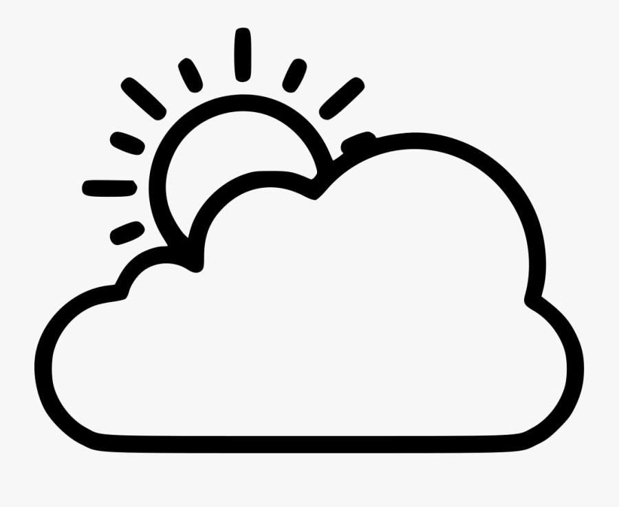 Clip Art Sun Clip Art - Sun And Cloud Clipart Black And White, Transparent Clipart