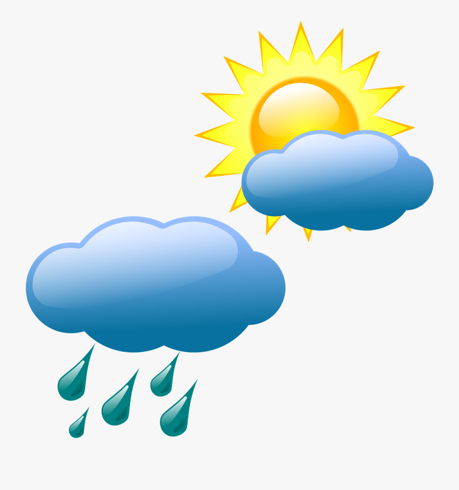 Weather Forecasting Symbol Clip Art Drizzle Sunny Weather - Weather Clip Art, Transparent Clipart