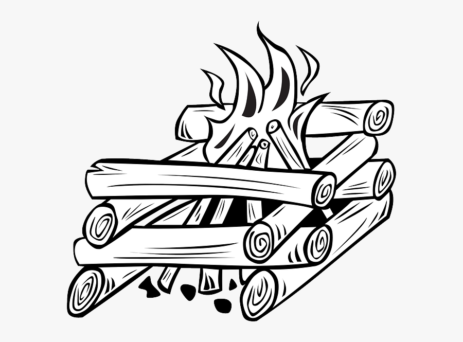 Log Cabin Fire, Transparent Clipart
