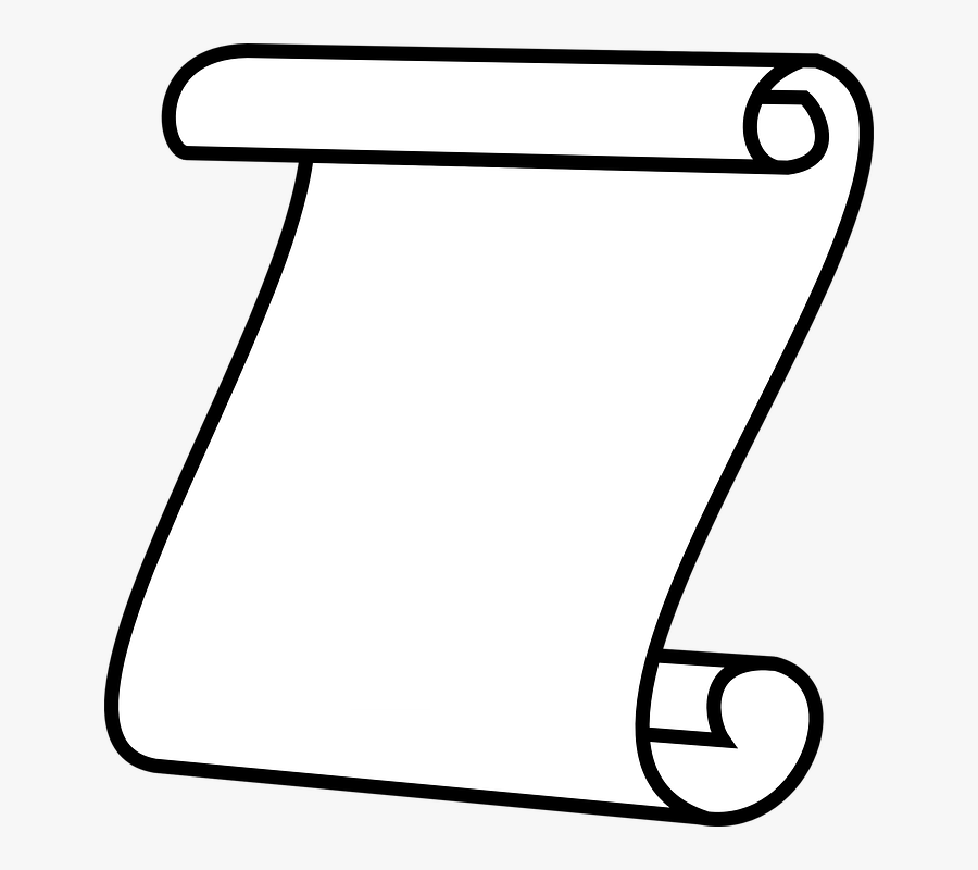 Scroll Paper White - White Scroll Black Background, Transparent Clipart