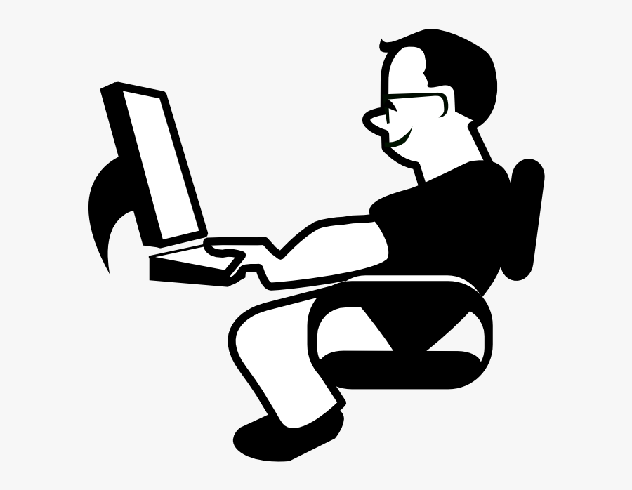 Image Of It Black - Clipart Person On Computer, Transparent Clipart