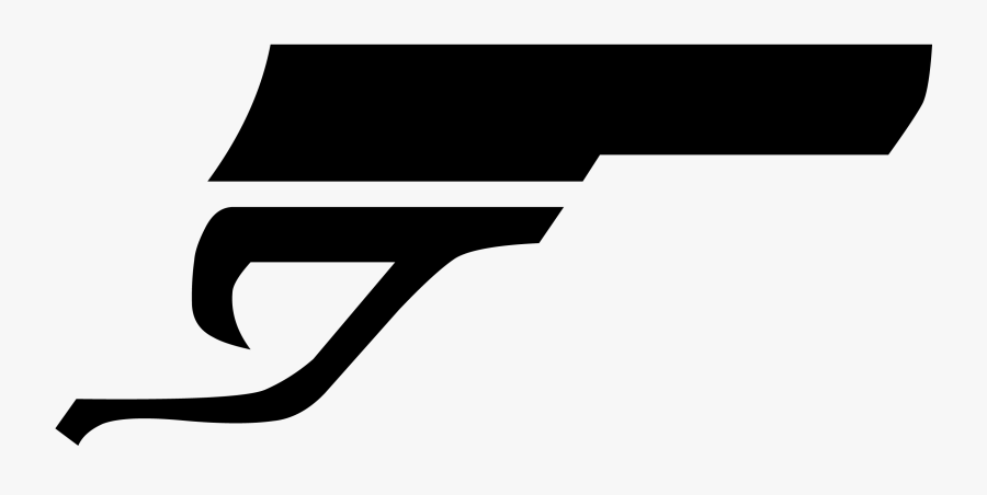 Transparent Pistol Silhouette Png - James Bond Gun Logo, Transparent Clipart