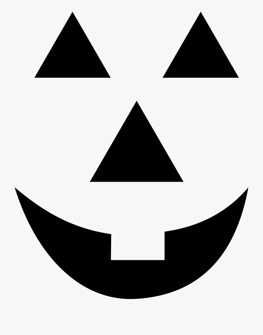 Black And White Jack O Lantern - Simple Jack O Lantern Face, Transparent Clipart