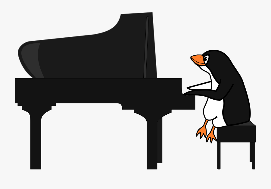 Angle,keyboard,piano - Penguin Playing Piano, Transparent Clipart