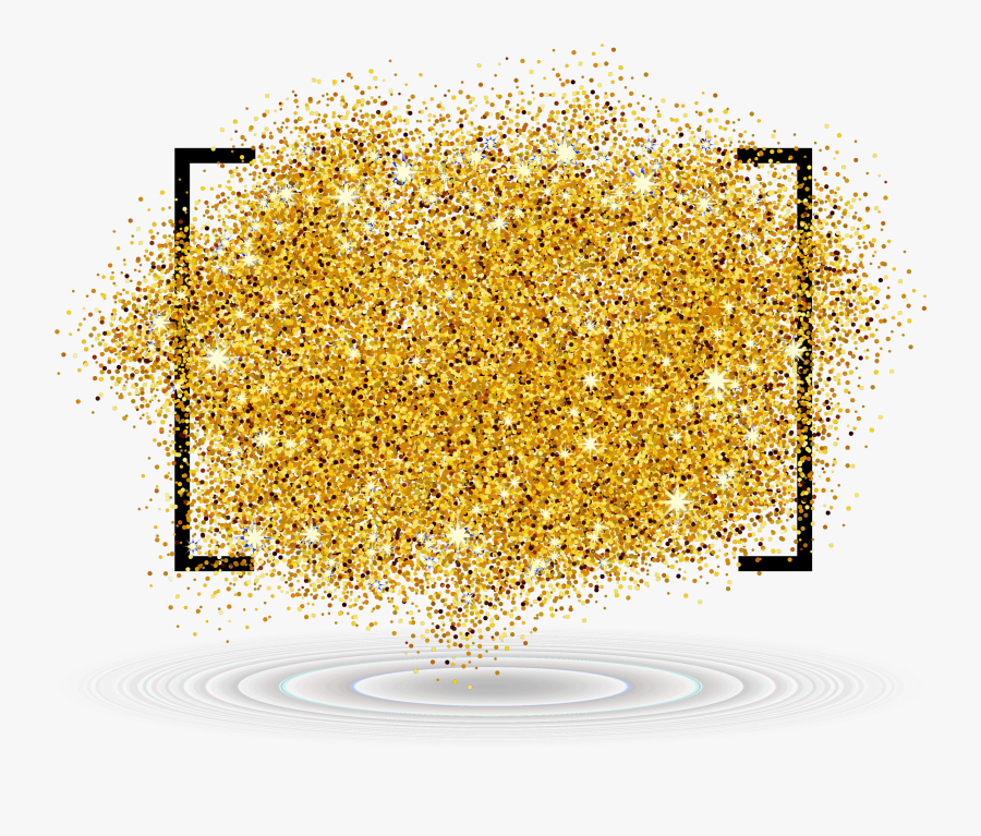 Castle Clipart Gold Glitter - Gold Glitter Brush Stroke Png, Transparent Clipart