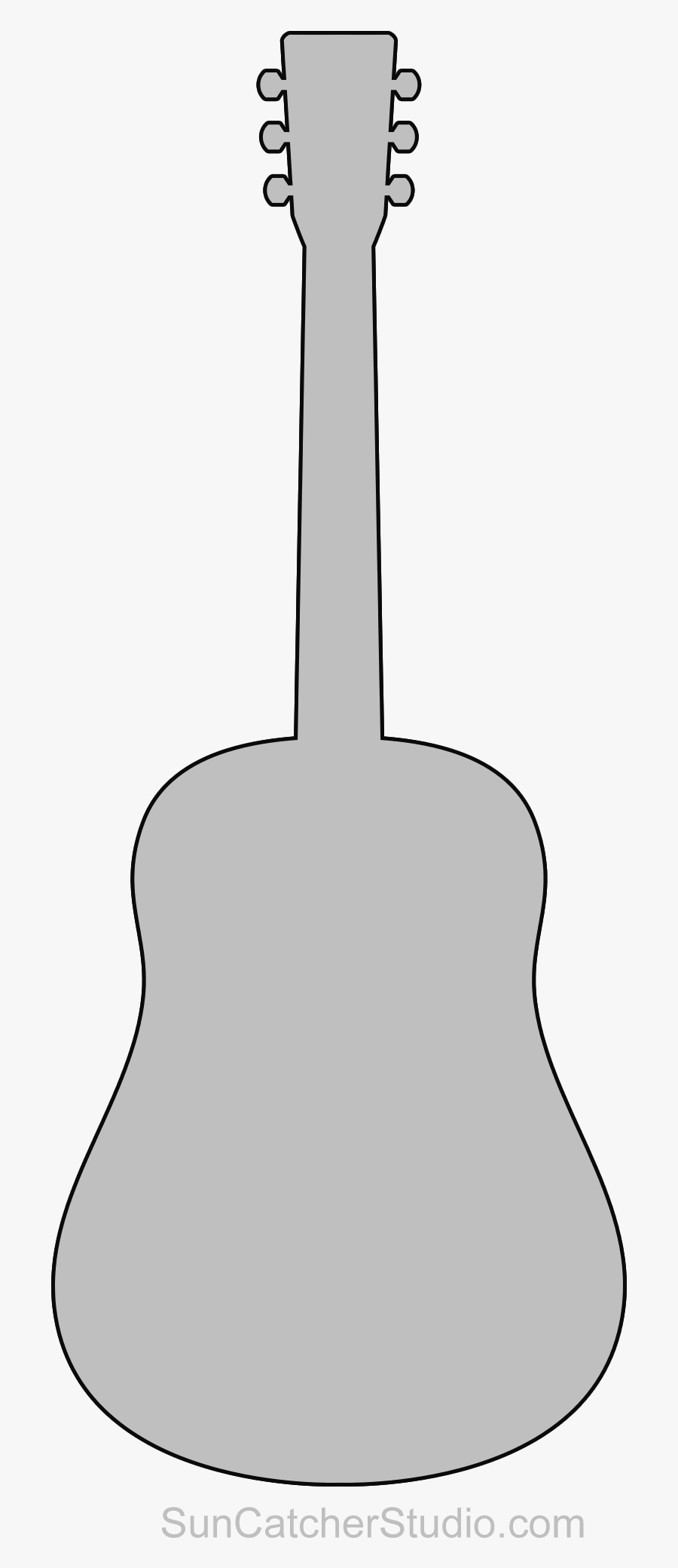 Scroll Saw Guitar Pattern, Transparent Clipart