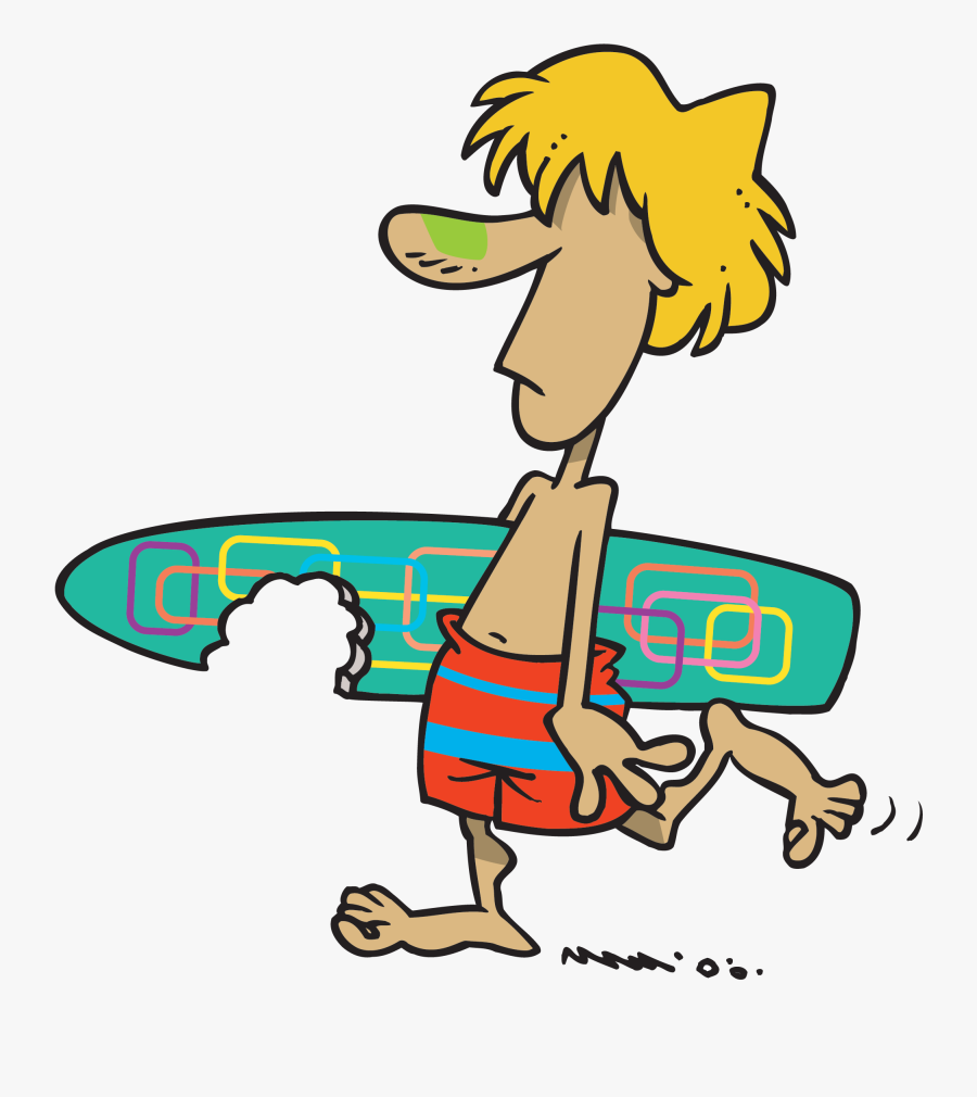 People Clipart Beach - Surfer Dude Clip Art, Transparent Clipart