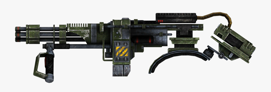 Machine Gun Clipart Minigun - Fallout New Vegas Shoulder Mounted Machine Gun, Transparent Clipart