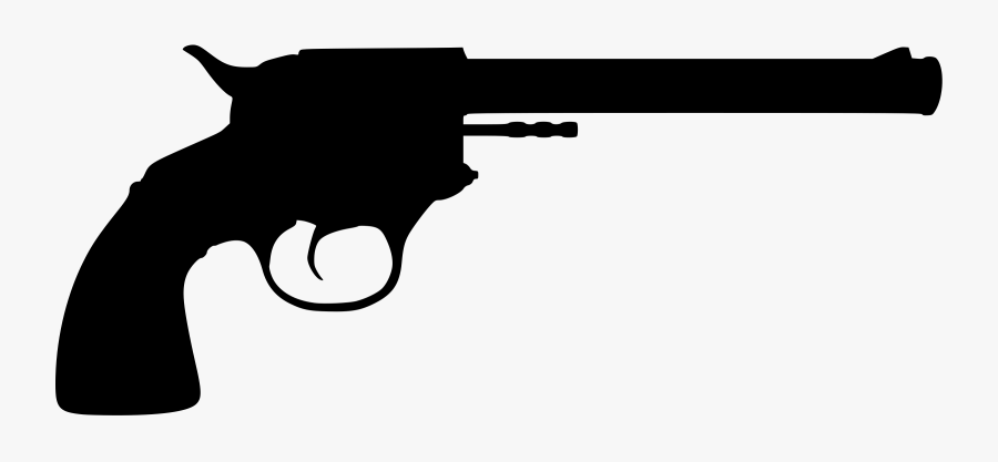 Revolver Gun Clipart - Silhouette Of A Revolver, Transparent Clipart
