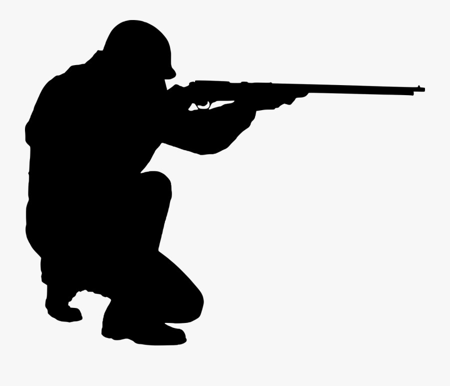 Gun,shooting,shooting Shooting - Man Holding Gun Silhouette Png, Transparent Clipart