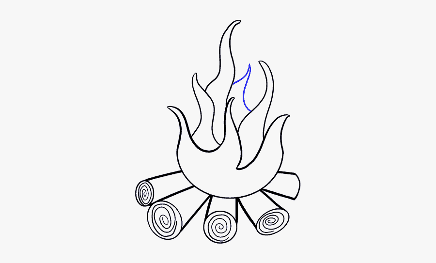 Flame Clipart Drawn - Easy Fire Pit Drawing, Transparent Clipart