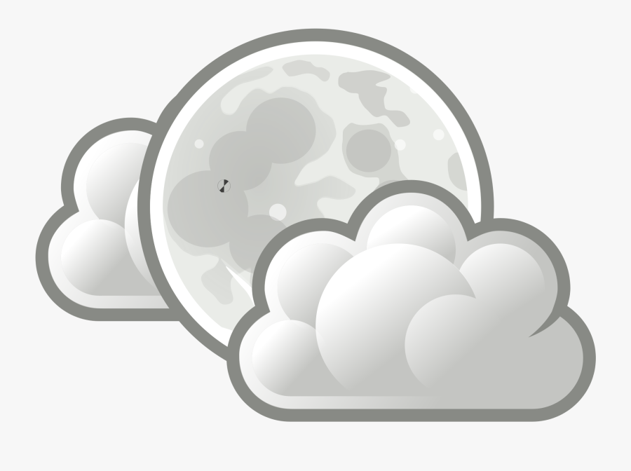 File - Weather - Moon With Clouds Clipart, Transparent Clipart