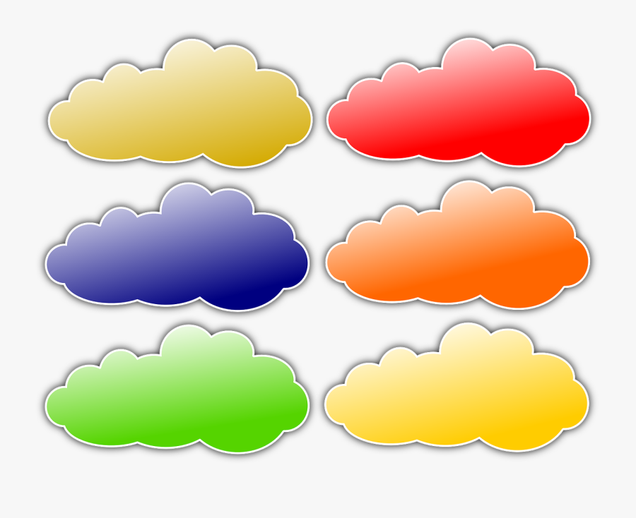 Colour Clouds - Clipart Designs In Colour, Transparent Clipart