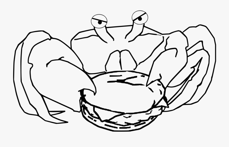 Crab With Burger - Crab Eating Hamburger, Transparent Clipart