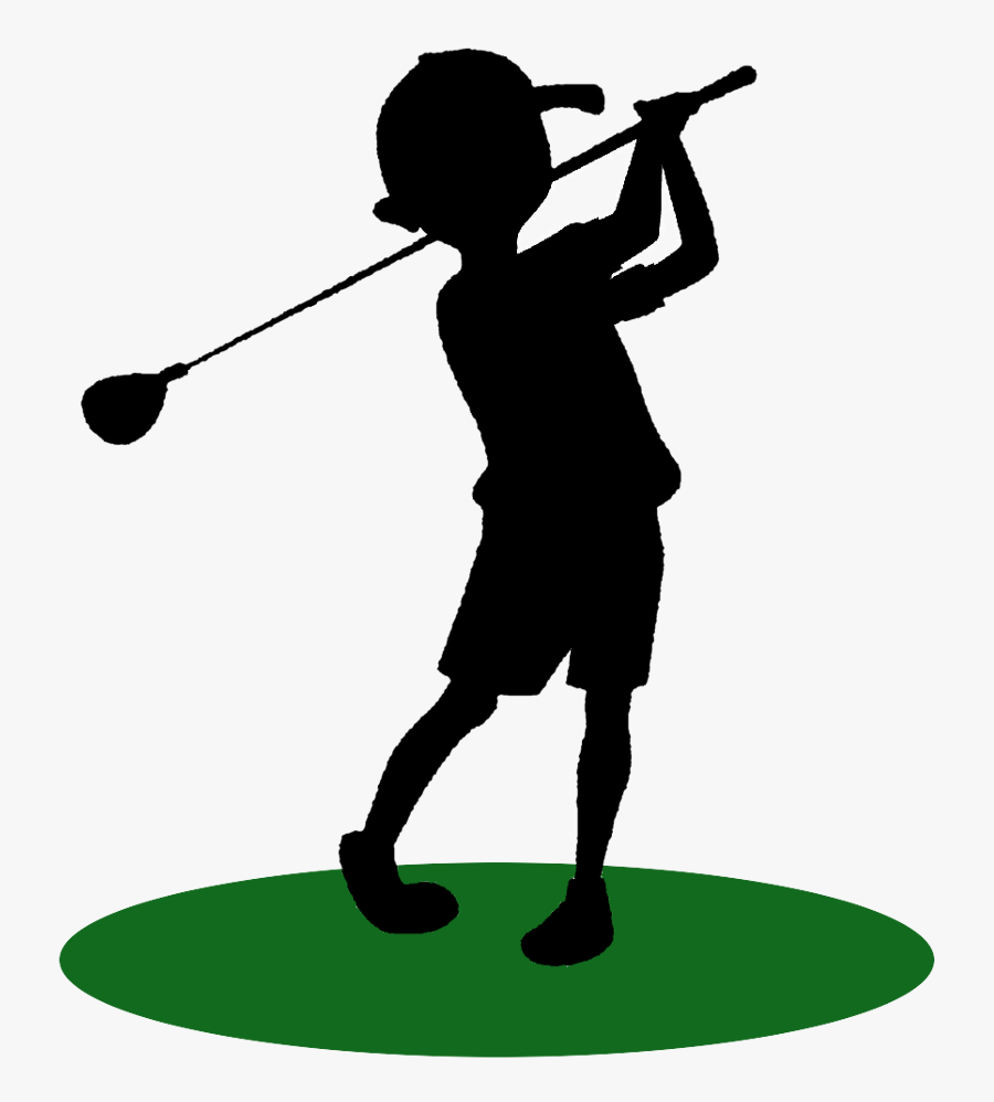 See Here Golf Clip Art Free Downloads - Silhouette Boy Playing Golf, Transparent Clipart