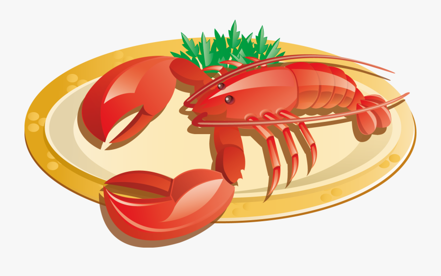 Lobster Crab Dish Clip Art - Lobster On Plate Clipart, Transparent Clipart