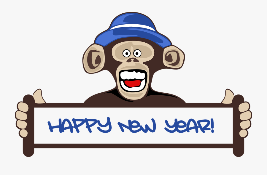 Happy New Year Clipart - New Year Monkey 2018, Transparent Clipart