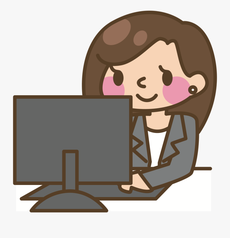Computer Clipart Programming - Typing On Computer Cartoon, Transparent Clipart