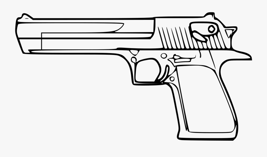 Gun Clipart Outline - Desert Eagle Clip Art, Transparent Clipart