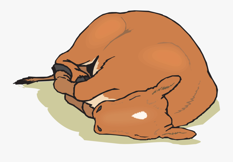 Baby Sleeping Farm Free - Sleeping Cow Transparent, Transparent Clipart