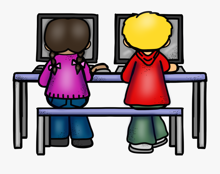 Kids On Computers Clipart - Computer Clipart, Transparent Clipart