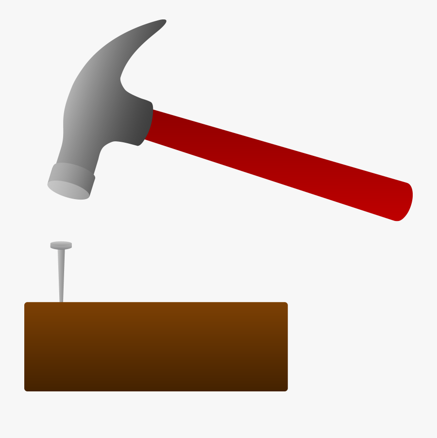Hammer Cliparts - Hammer Hammering A Nail, Transparent Clipart
