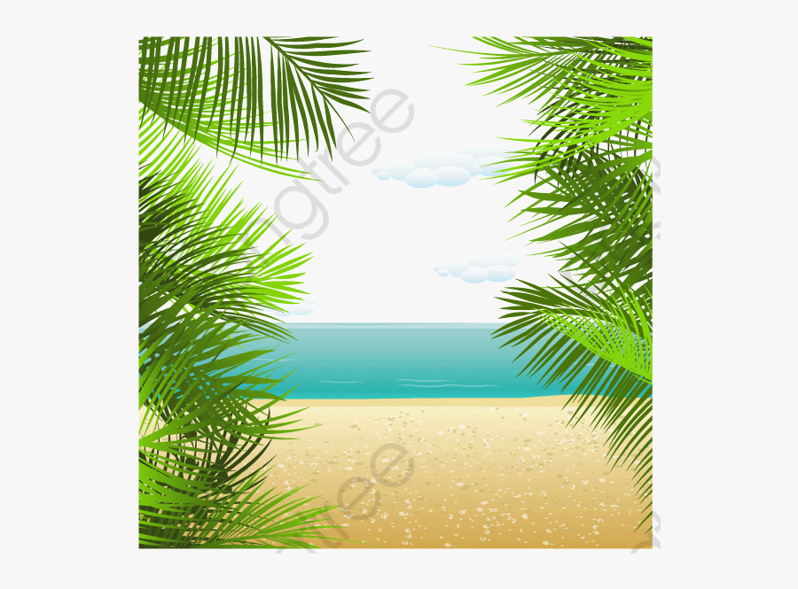 Great Beach Coconut Tree Decorative Background, Coconut - Summer Background, Transparent Clipart