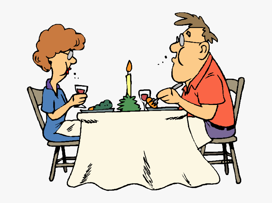 Clip Art Collection Of Free Vector - Couple Eating Dinner Clipart, Transparent Clipart