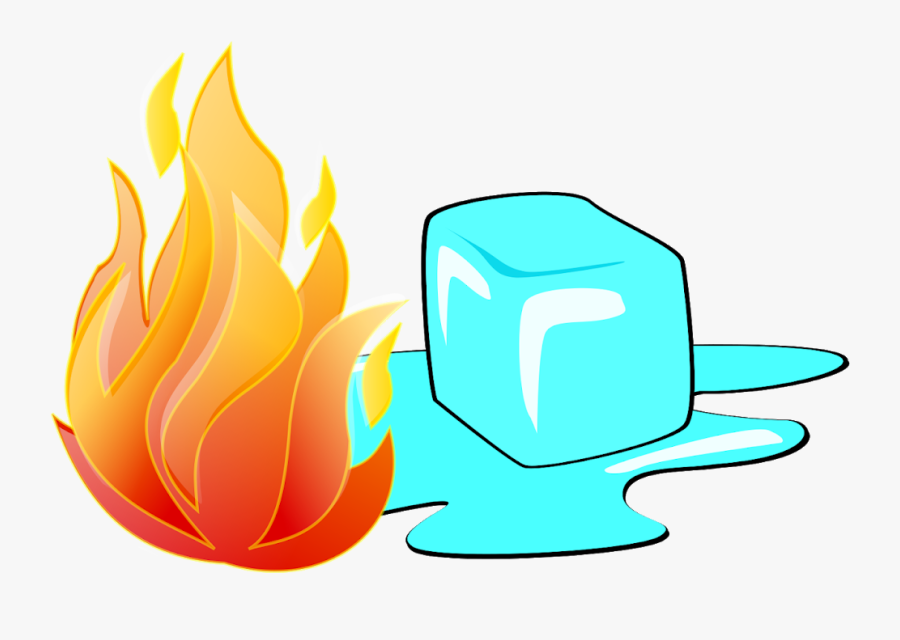 Fire Clipart Computer Wallpaper - Ice Cubes And Fire, Transparent Clipart