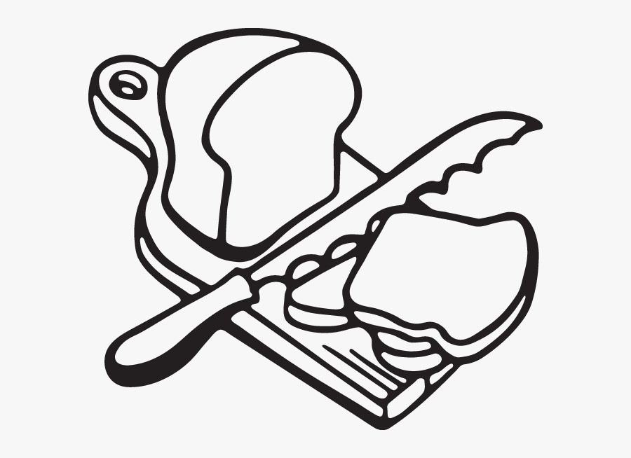 Stencil Of Bread With Knife, Transparent Clipart