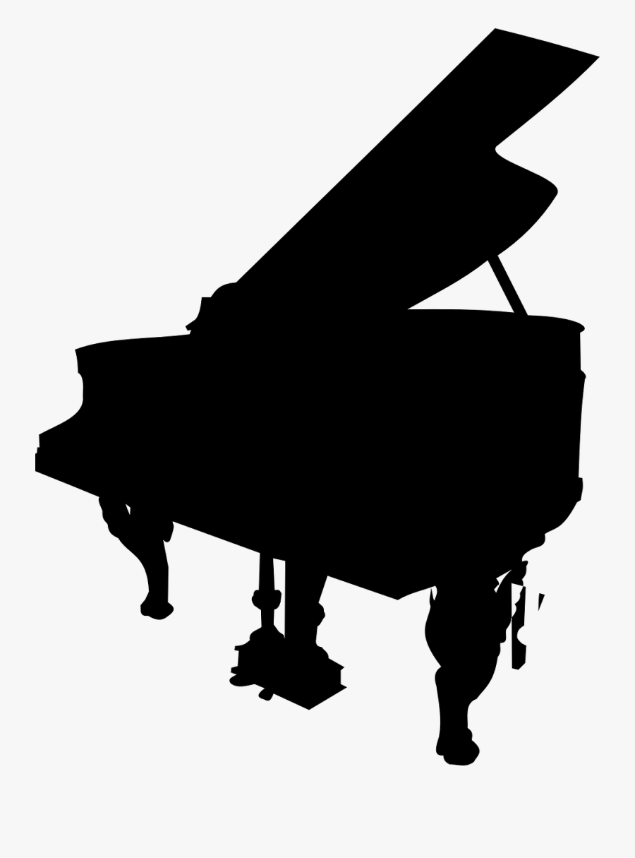 Grand Piano, Silhouette, Black, Instrument, Shape - Grand Piano Silhouette, Transparent Clipart