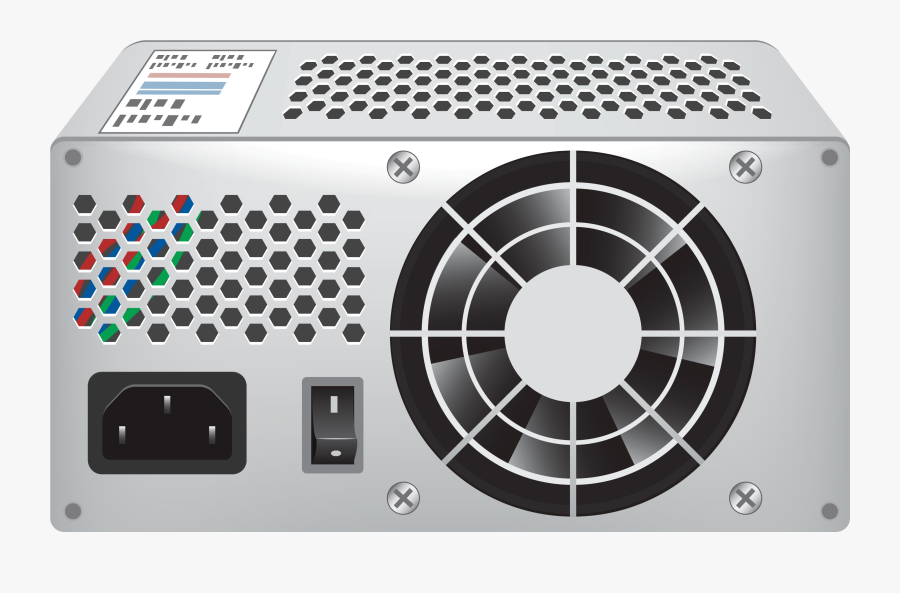 Standard Computer Power Supply Png Clipart - Back Of The Computer Case, Transparent Clipart