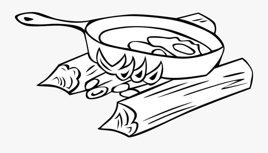 Cowboy Campfire Clipart - Outdoor Cooking Clipart Black And White, Transparent Clipart