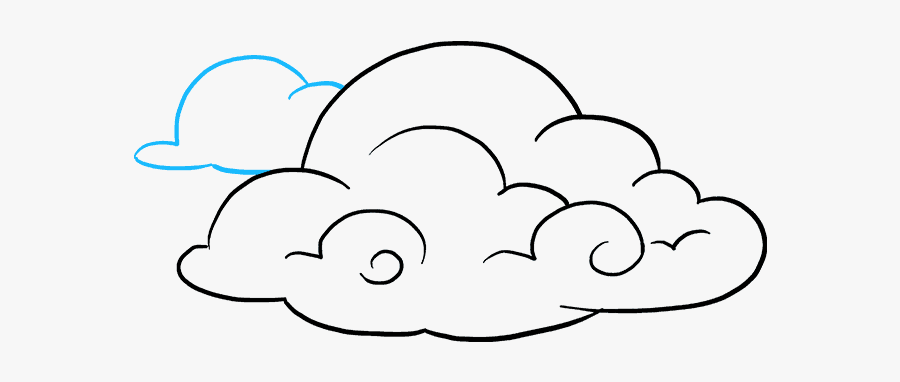 Cloud Clipart Drawing - Draw Clouds, Transparent Clipart