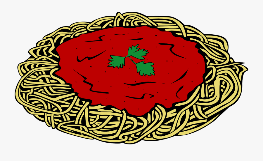 Food Clipart Lunch - Pasta Black And White, Transparent Clipart