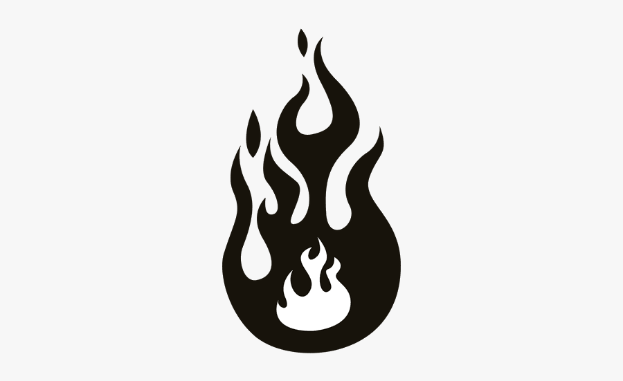 Flame Fire Flames Clipart Black And White Transparent - Emblem, Transparent Clipart