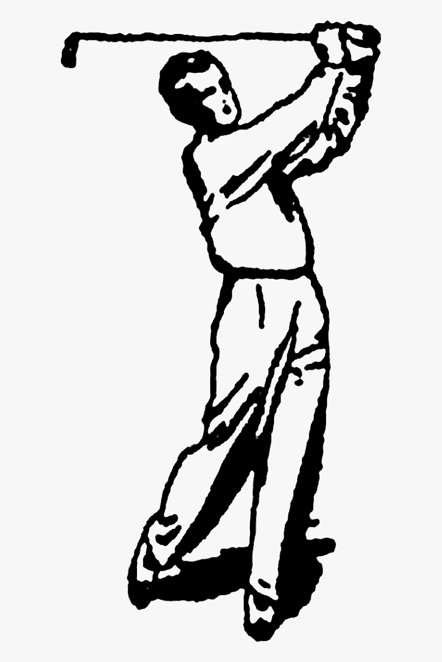 Vintage Golfing Illustration, Transparent Clipart