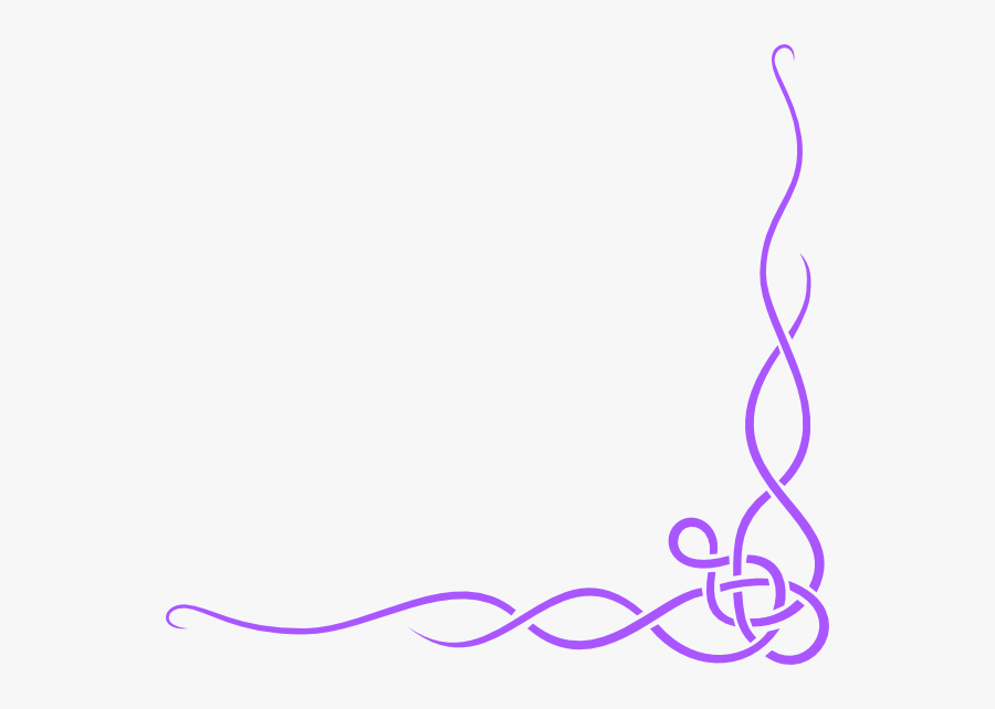 Scroll Clipart Purple - Bottom Right Corner Border, Transparent Clipart