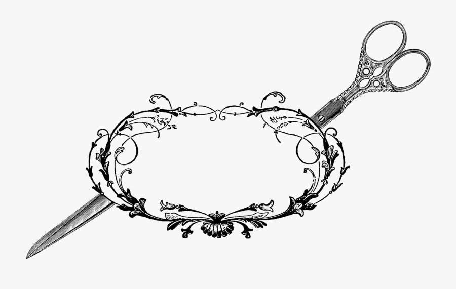 Sewing Scissors Decorative Frame Downloads - Sewing Scissors Clipart Free, Transparent Clipart