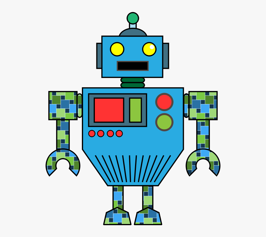 Robot Clip Art Black And White Free Clipart Images - Blue Robot Clipart, Transparent Clipart