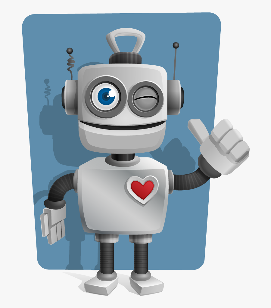 This Cute Robot With Thumbs U - Robot Thumbs Up, Transparent Clipart