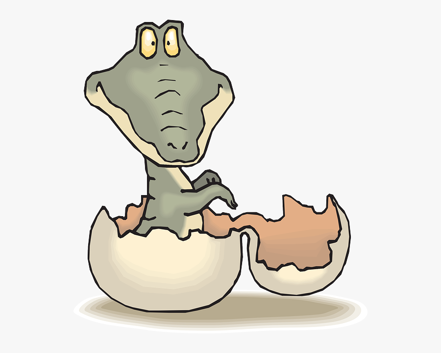 Alligator Hatching Clip Art At Clker - Alligator In Egg Cartoon, Transparent Clipart