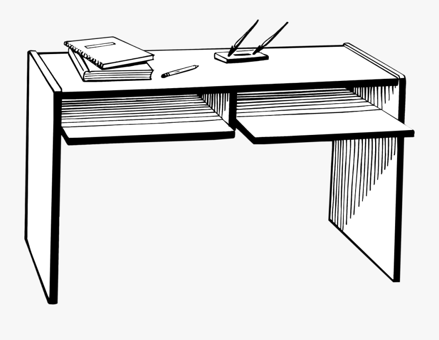 Black And White Desk Clipart, Transparent Clipart