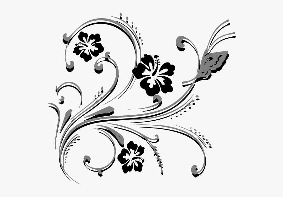 Butterfly Scroll Clip Art - Butterfly And Flower Vector Png, Transparent Clipart