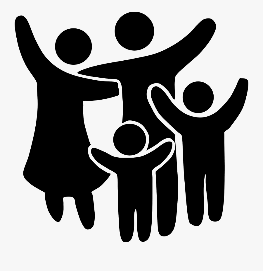 Family Clipart Black And White - Transparent Background Family Clipart Black And White, Transparent Clipart