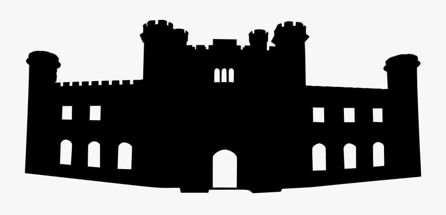Lowther Castle Silhouette Logo Black - Silhouette Castle Clipart, Transparent Clipart