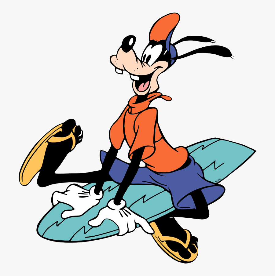 Goofy Clip Art - Mickey Mouse Goofy Surfing, Transparent Clipart