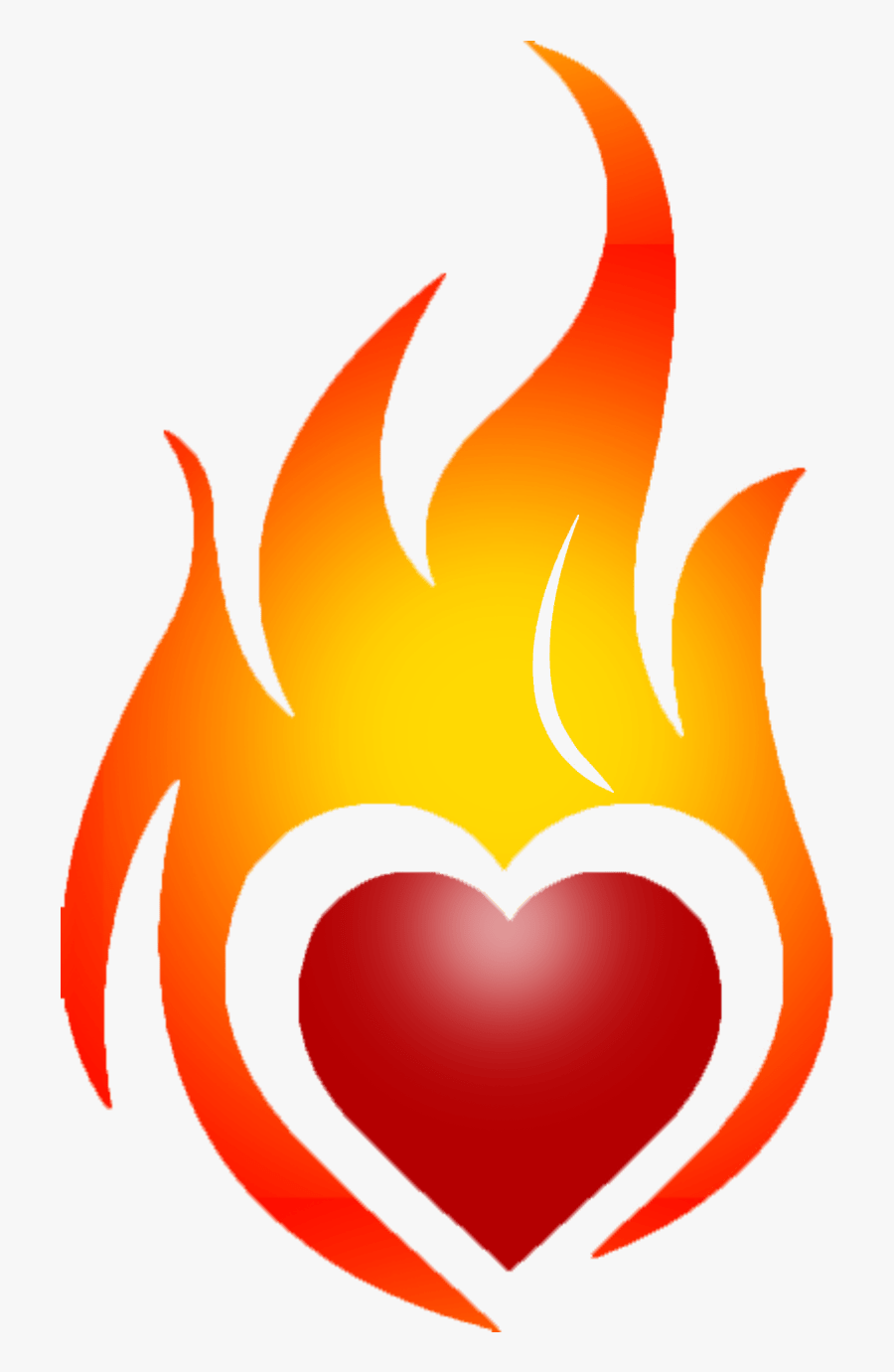 Flame Clipart Images - Heart On Fire Logo, Transparent Clipart