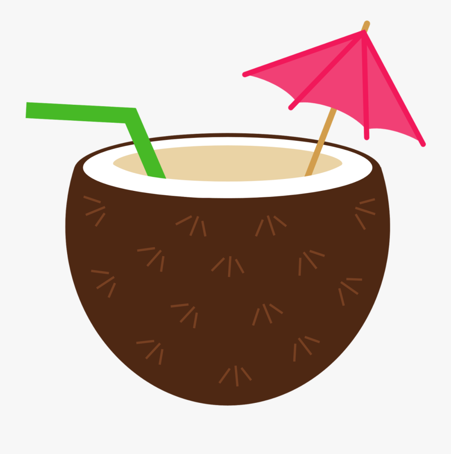 Coconut Drink Miami On - Coconut With Straw Clipart, Transparent Clipart